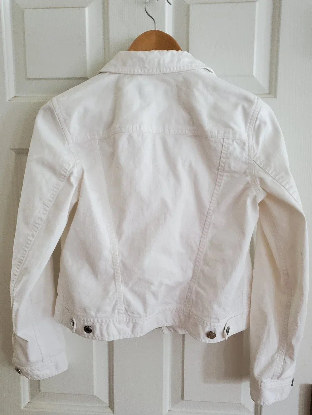 Talbots Petites Classic Jean Jacket - Solid White Size Small Petite - Picture 6 of 12